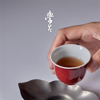 學古|石榴紅泰斗小杯 手工薄胎明代景德鎮(zhèn)霽紅釉茶杯6只禮盒50ml