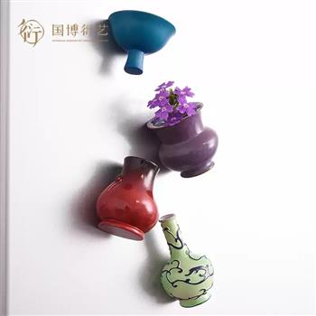 中國國家博物館立體瓷器小盆栽冰箱貼手工家居飾品文創(chuàng)禮品