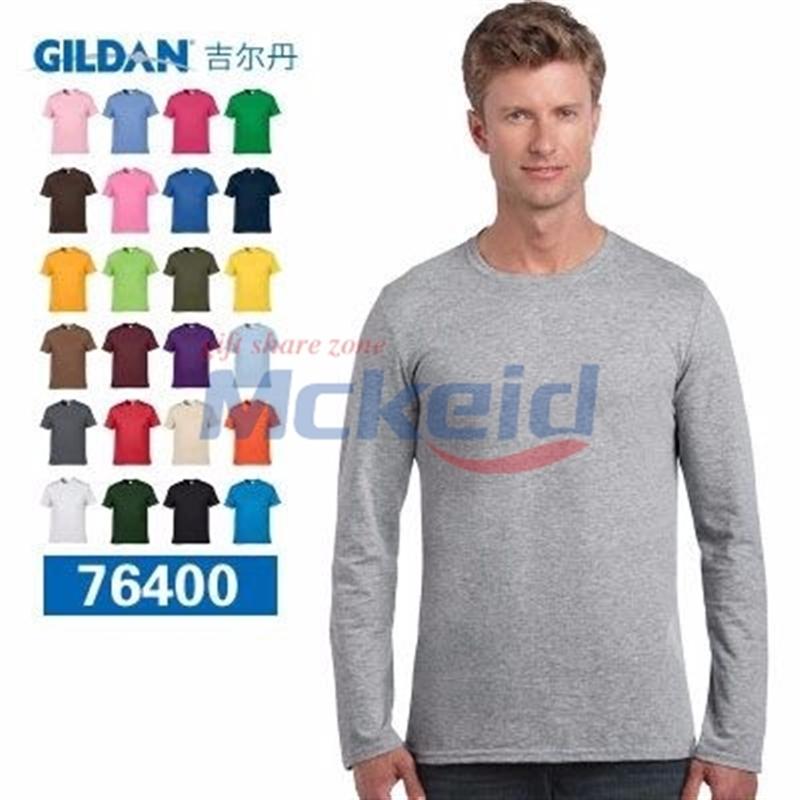 吉爾丹GILDAN76400男款純棉純色長袖圓領T恤打底衫