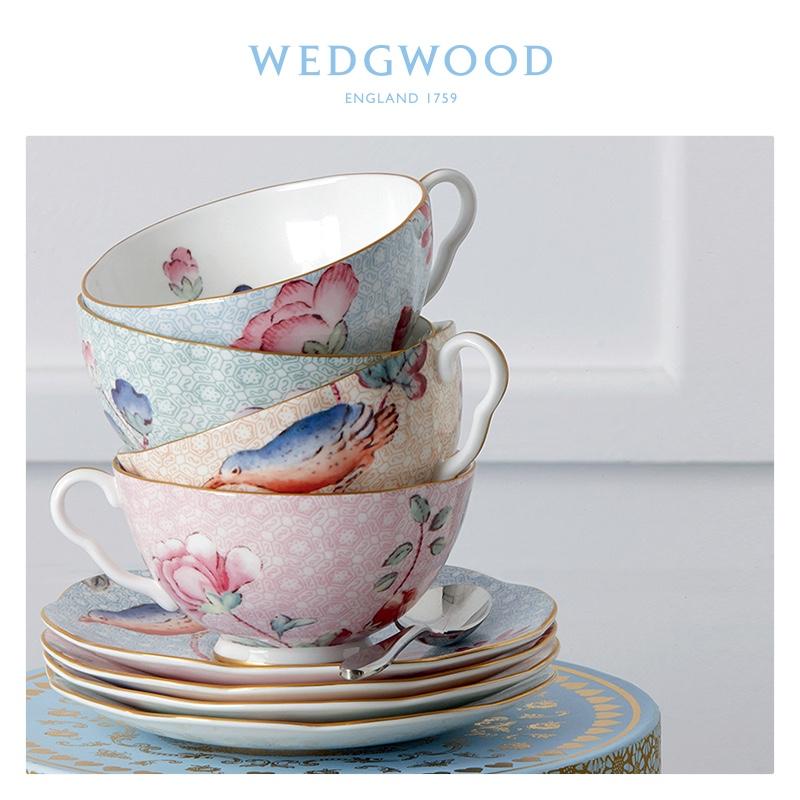 WEDGWOOD瑋致活杜鵑杯碟骨瓷茶杯杜鵑兩杯兩碟套裝