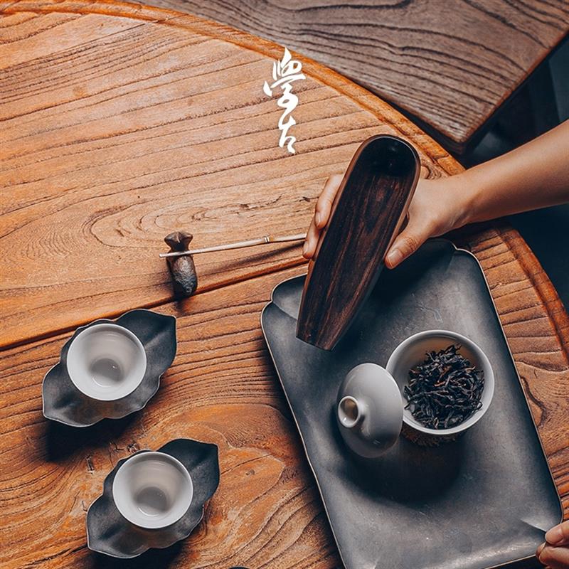 學(xué)古|一方茶則 東非黑光檀紫光檀木手工茶則