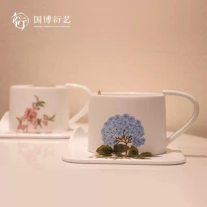 中國(guó)國(guó)家博物館芳華茶具咖啡杯碟套裝馬克杯文創(chuàng)送長(zhǎng)輩生日禮物