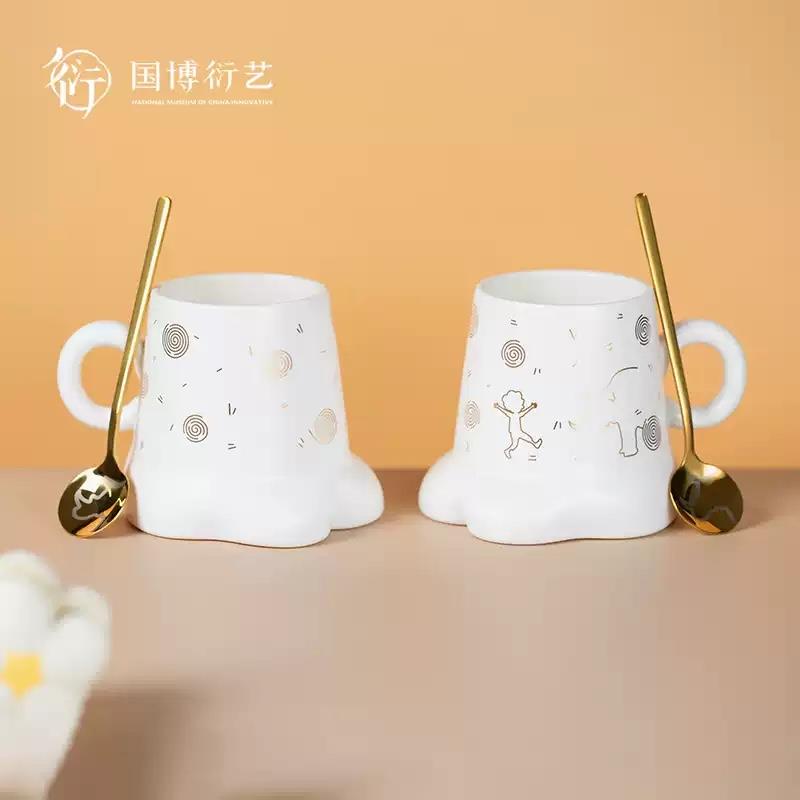 中國(guó)國(guó)家博物館心有靈犀牛腳杯子茶杯茶具可愛(ài)小水杯創(chuàng)意生日禮物